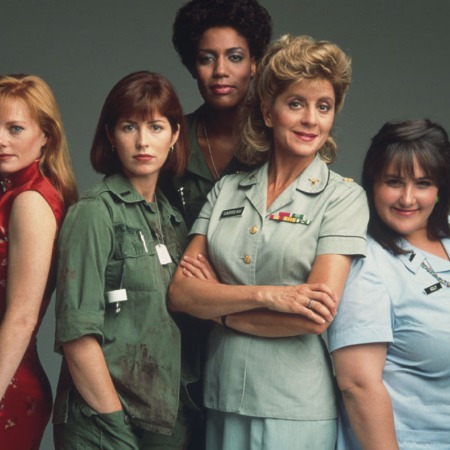 Concetta Tomei with her China Beach star cast.